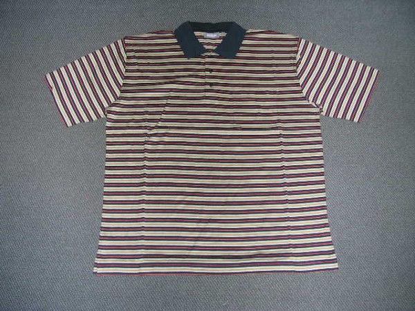 Golfshirt "First Issue", geringelt rot-weiß, M